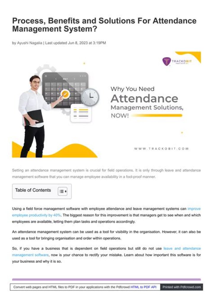 Attendance Management System PDF: Streamline Workplace Attendance Efficiently