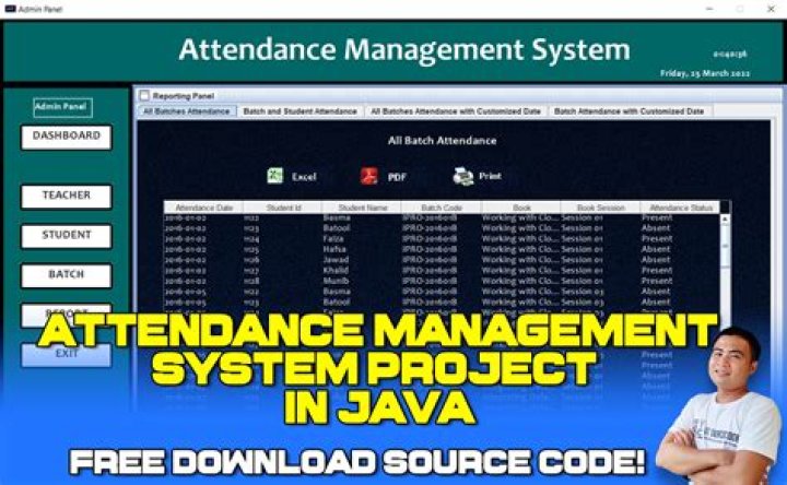 Attendance Management System Project in Java with Complete Source Code PDF