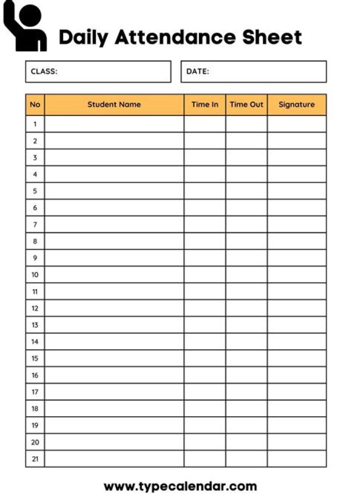 Download Free Attendance PDF Sheet for Accurate Tracking