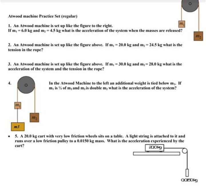 Atwood Machine Practice Problems with Answers PDF – Step-by-Step Guide