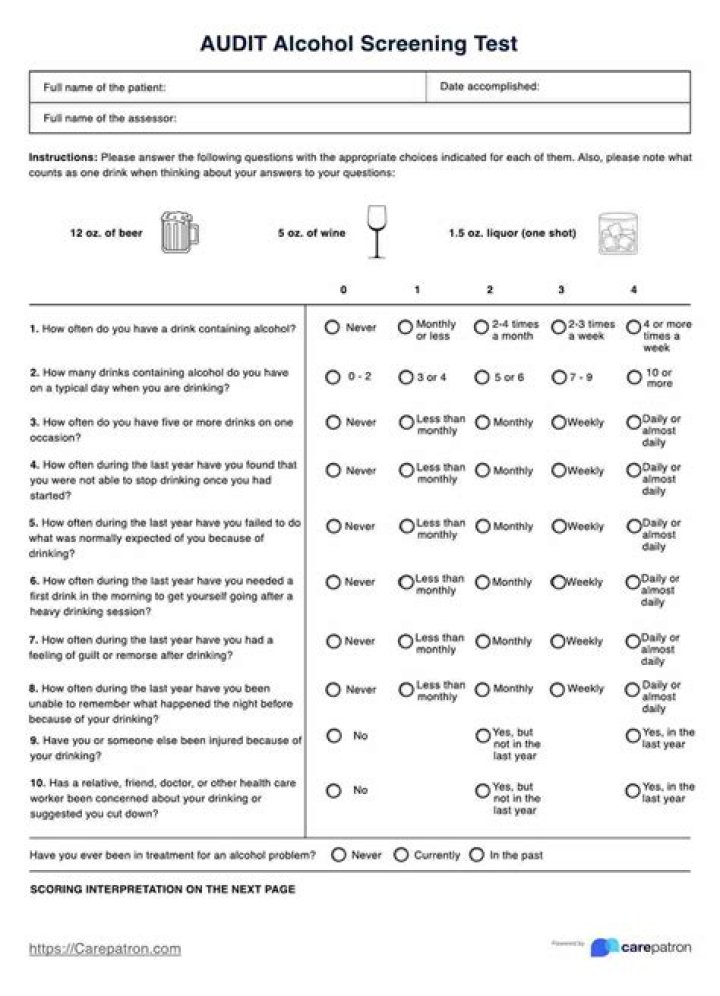 Audit Alcohol Screening Test PDF: Comprehensive Evaluation Guide