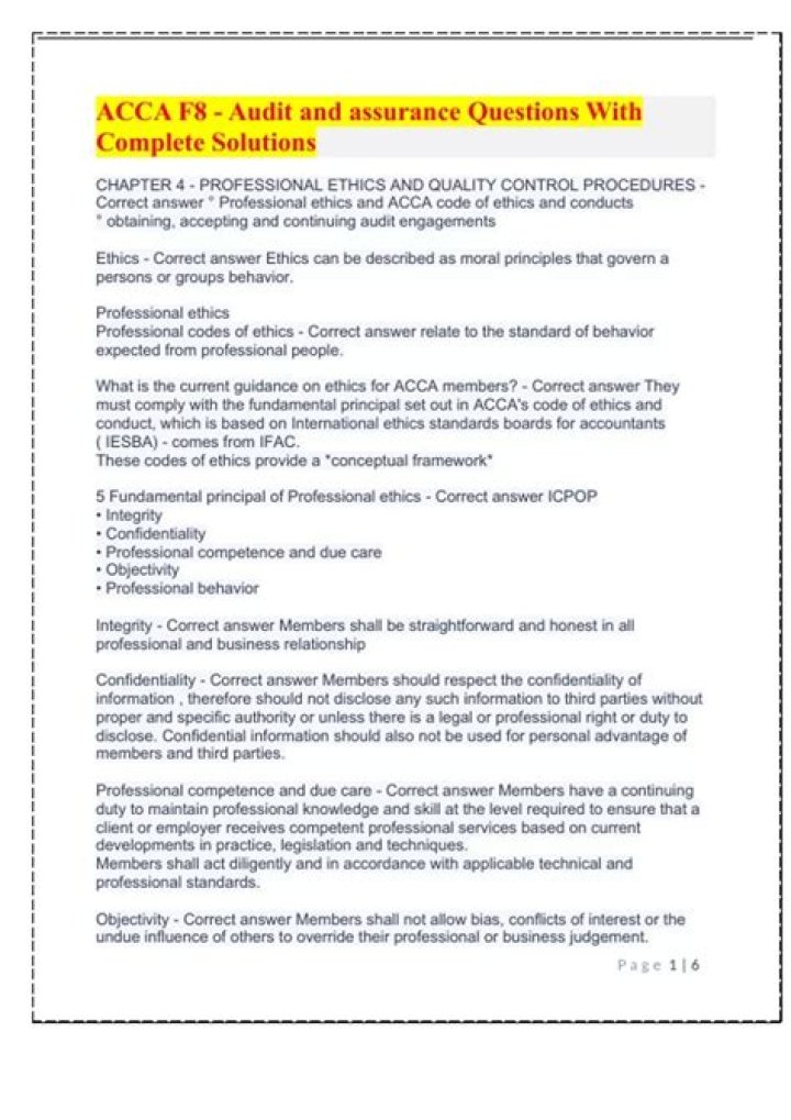 Audit and Assurance Questions & Answers PDF Free Download