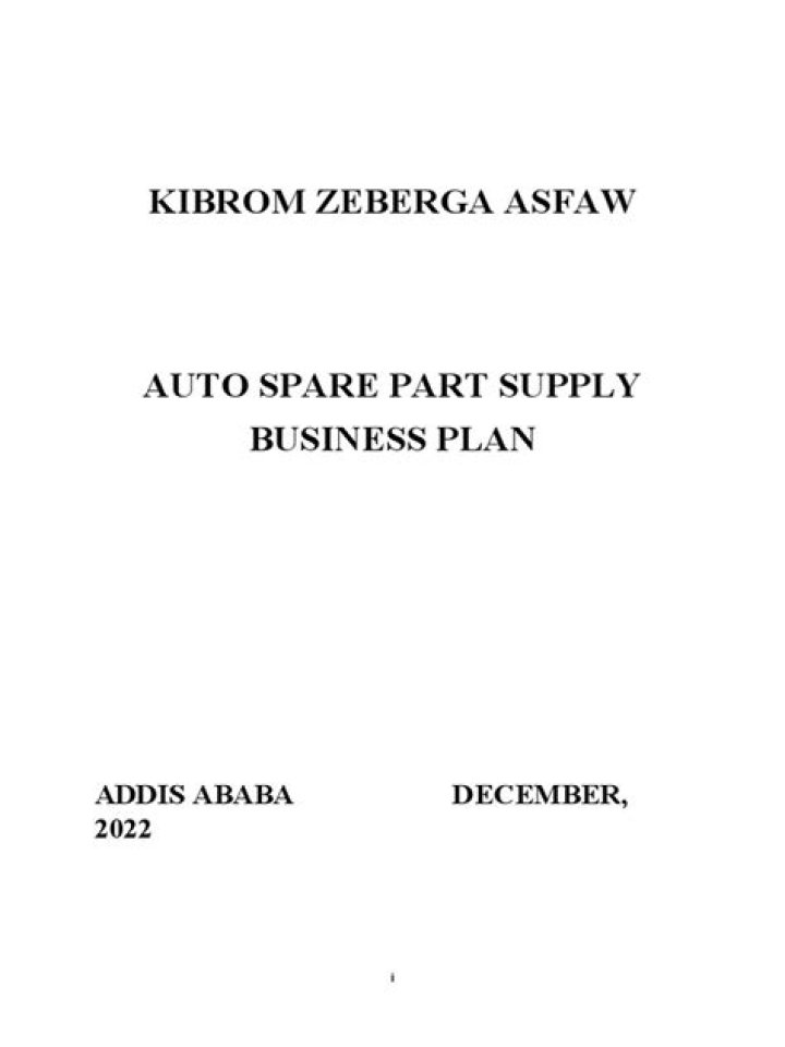 Complete Auto Spare Parts Business Plan PDF – Start Your Successful Garage Venture