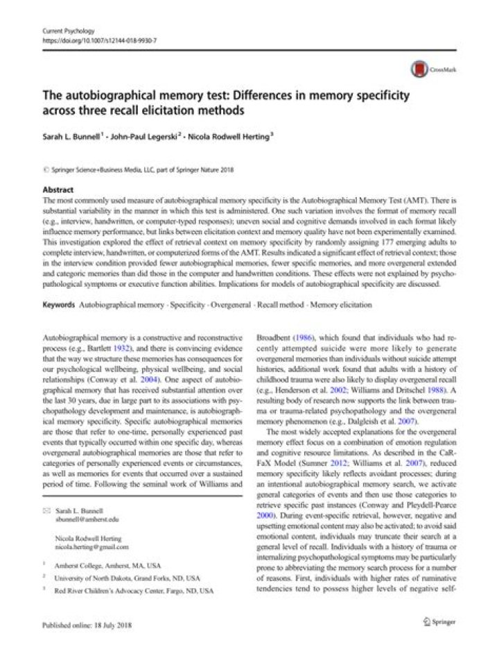 Autobiographical Memory Test PDF: Accurate Self-Reflection & Assessment Tool