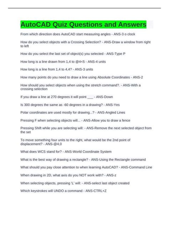 Autocad Exam Questions and Answers PDF – Master CAD Certification