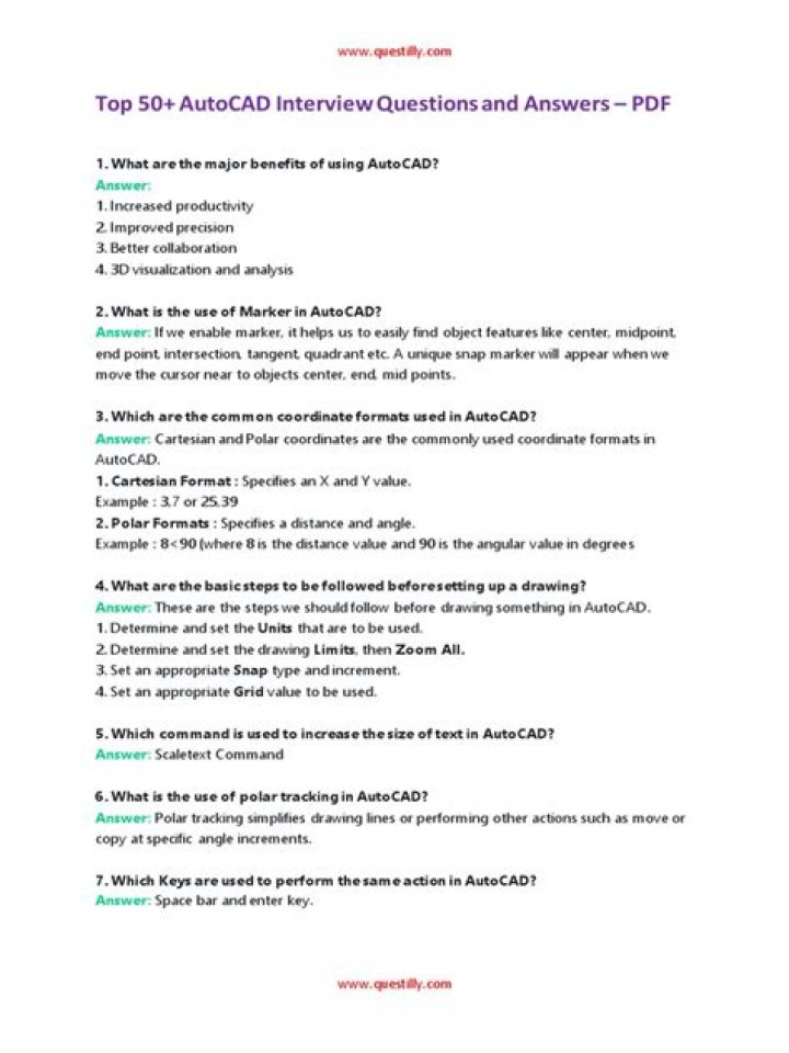Top Autocad Interview Questions & Answers PDF for Job Success