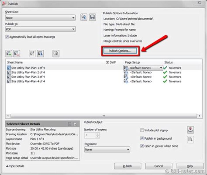 Publish Multiple AutoCAD Sheets to One PDF Effortlessly