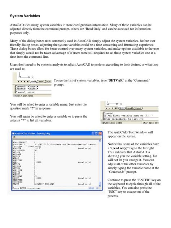 Complete AutoCAD System Variables List PDF – Quick Reference Guide