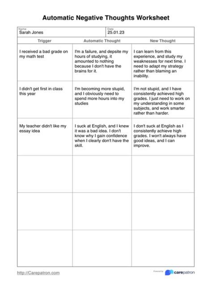 Automatic Negative Thoughts Worksheet PDF: Identify and Transform Negative Thinking