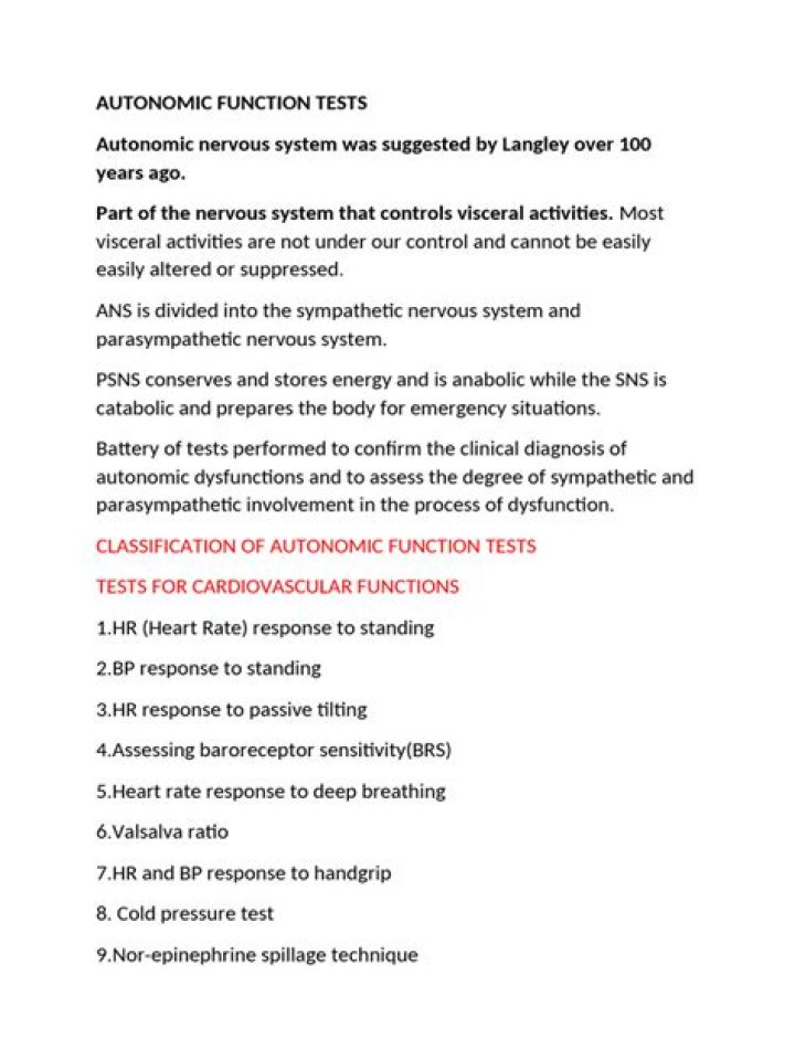 Autonomic Function Tests PDF: Essential Guide & Download
