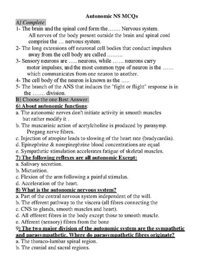 Autonomic Nervous System Pharmacology MCQs with Answers PDF – Master Key Concepts