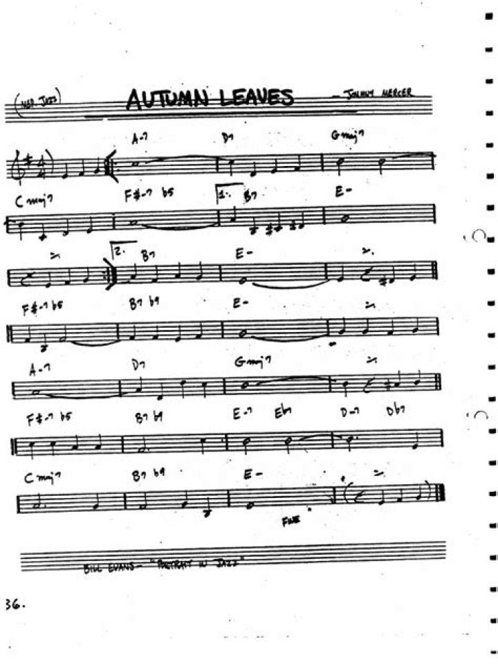 Download Autumn Leaves PDF Lead Sheet for Easy Fall Coloring & Planning