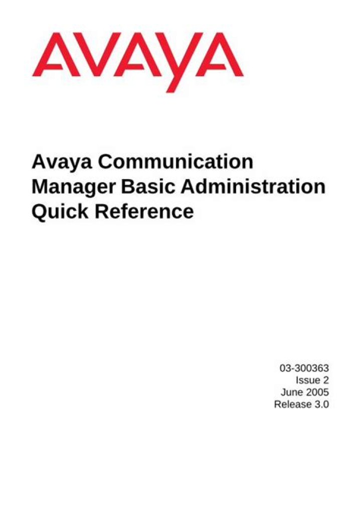 Avaya Communication Manager Basic Administration: Essential PDF Guide