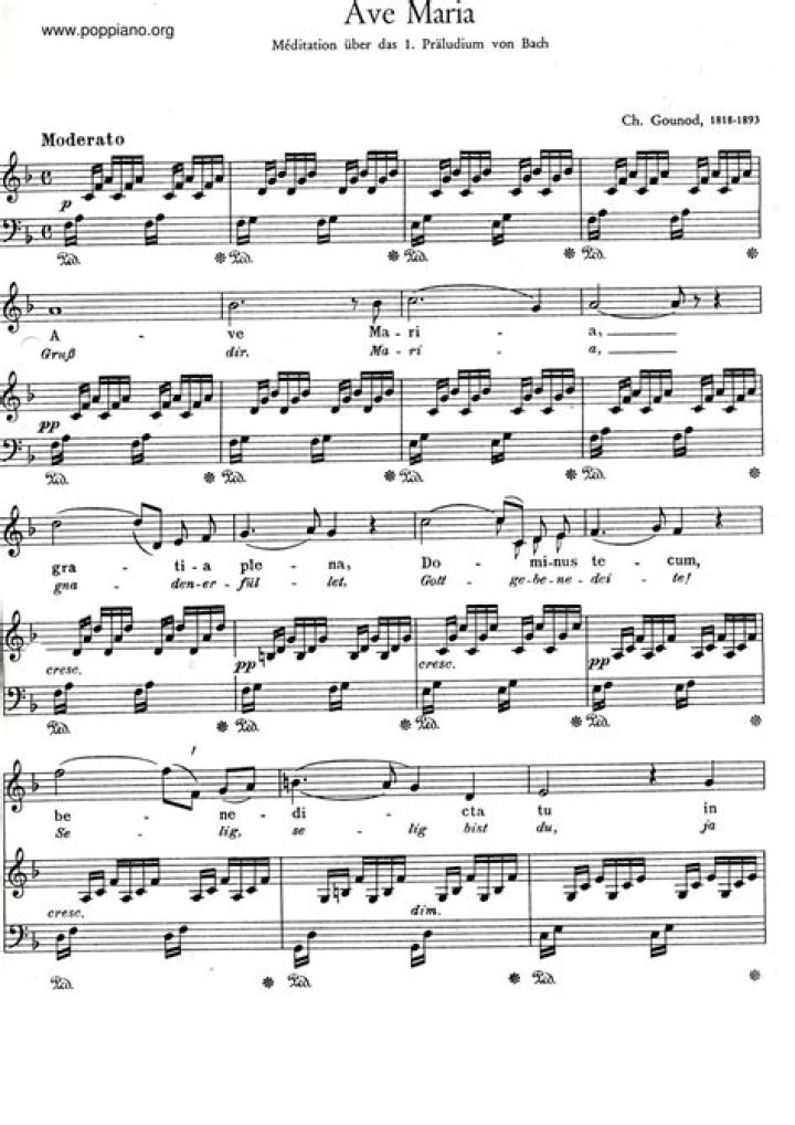 Free PDF: Ave Maria by Bach & Gounod Piano Sheet Music