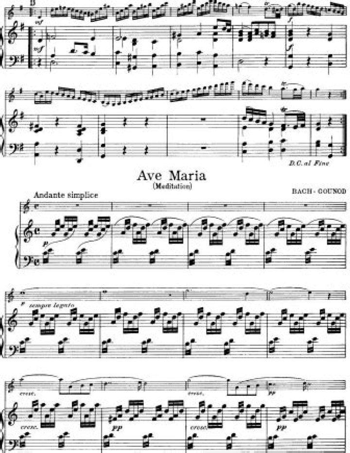 Download Ave Maria (Bach & Gounod) Violin Sheet Music in PDF Format