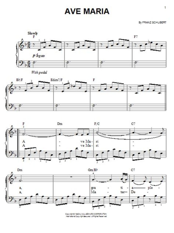 Easy Piano Sheet Music PDF for Ave Maria – Perfect for Beginners
