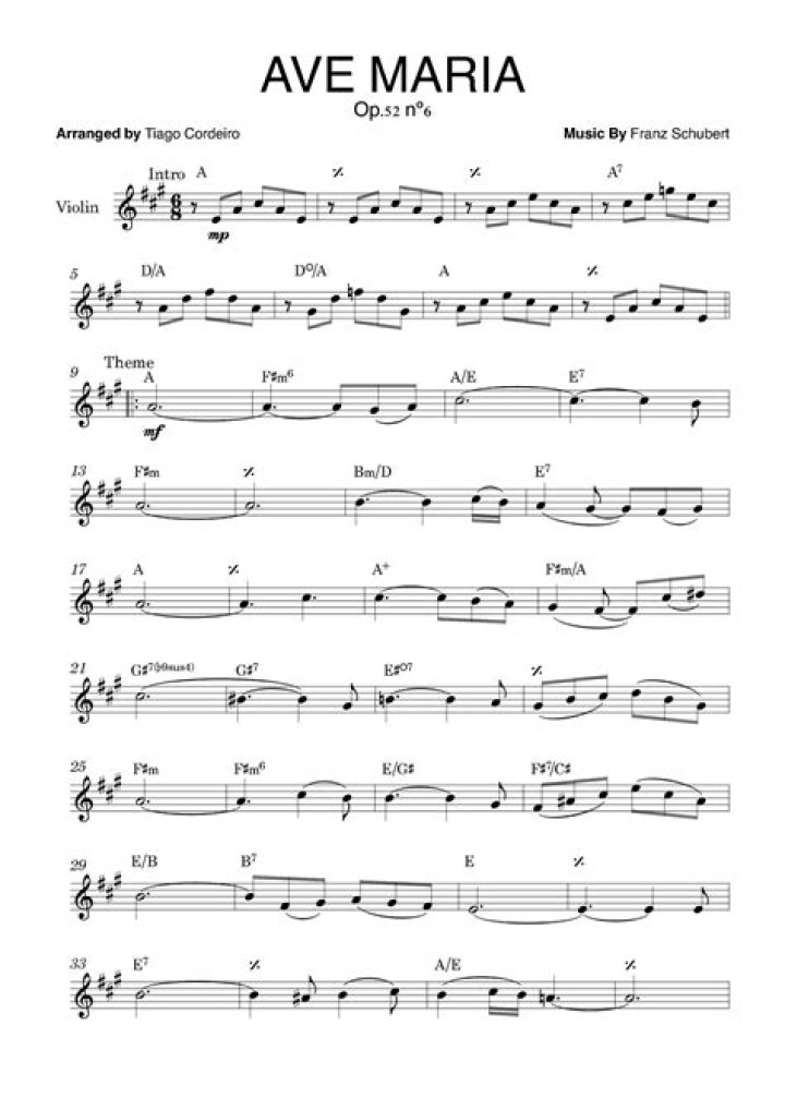 Eve Maria Violin Solo Sheet Music PDF – Download Instantly