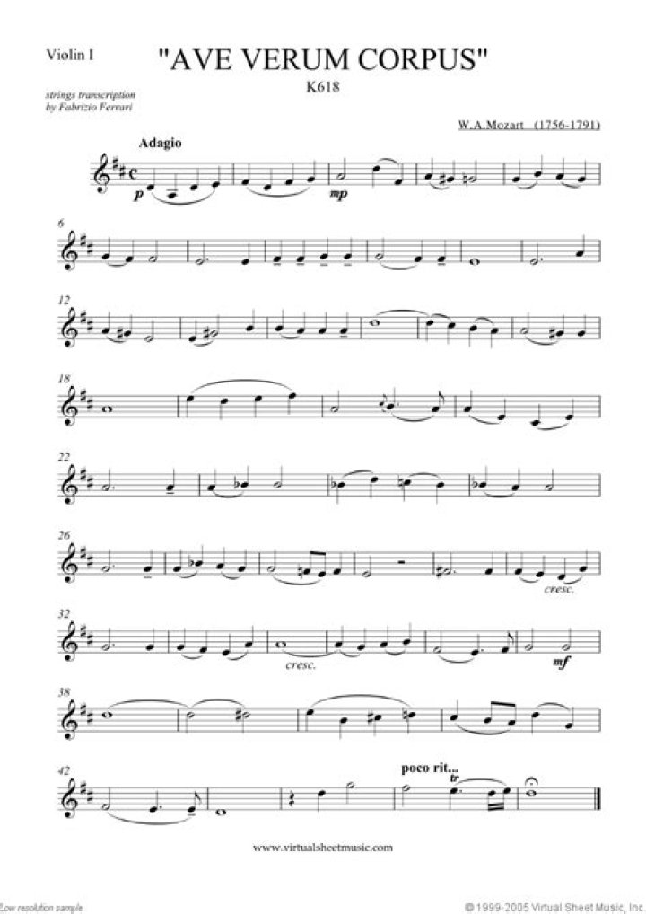 Download Ave Verum Corpus Sheet Music PDF Instantly