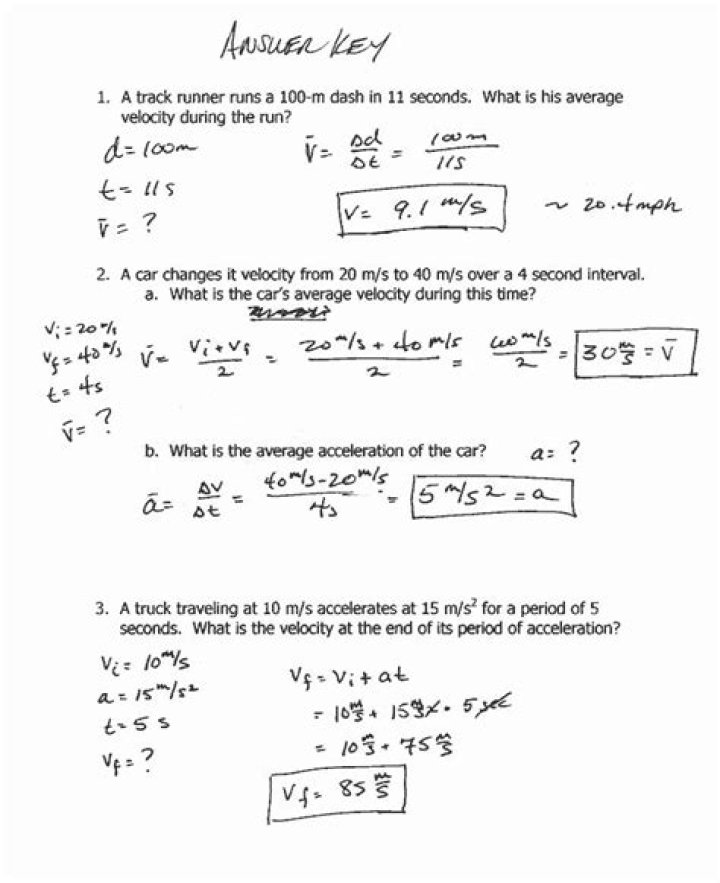 Free Average Velocity Problems Worksheet with Answers PDF – Instant Download