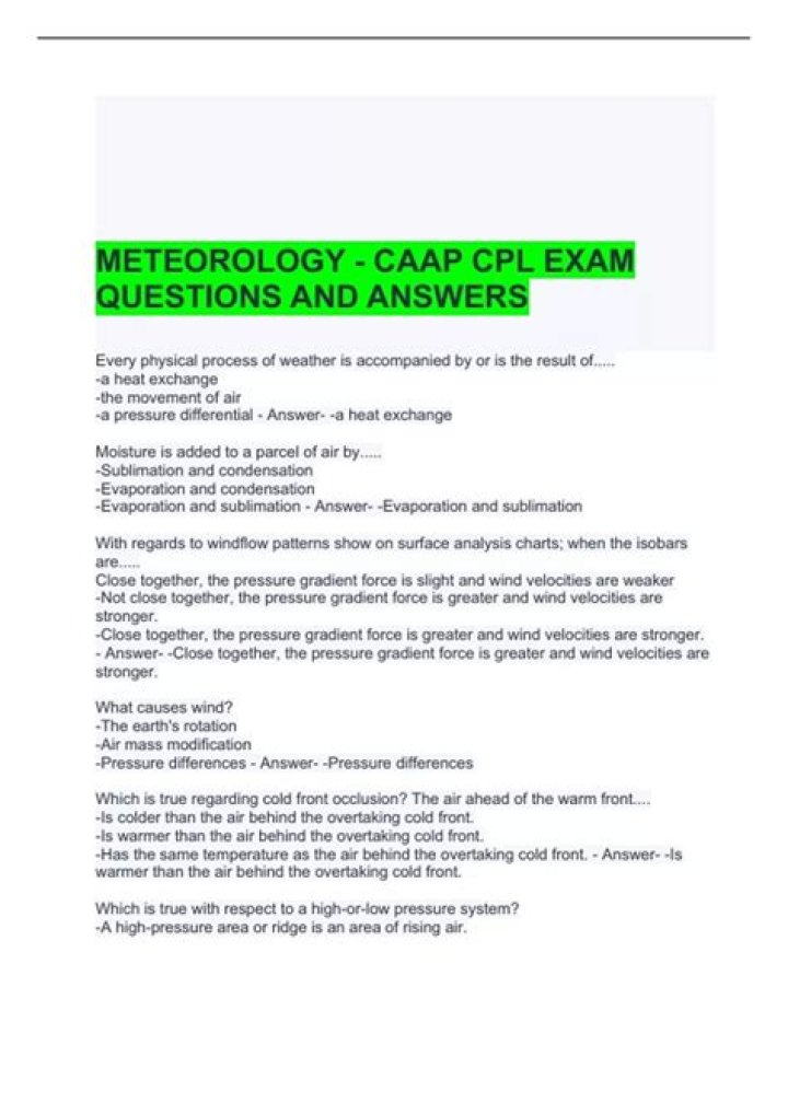 Essential Aviation Meteorology Q&A: PDF Guide for Pilots & Aviation Pros