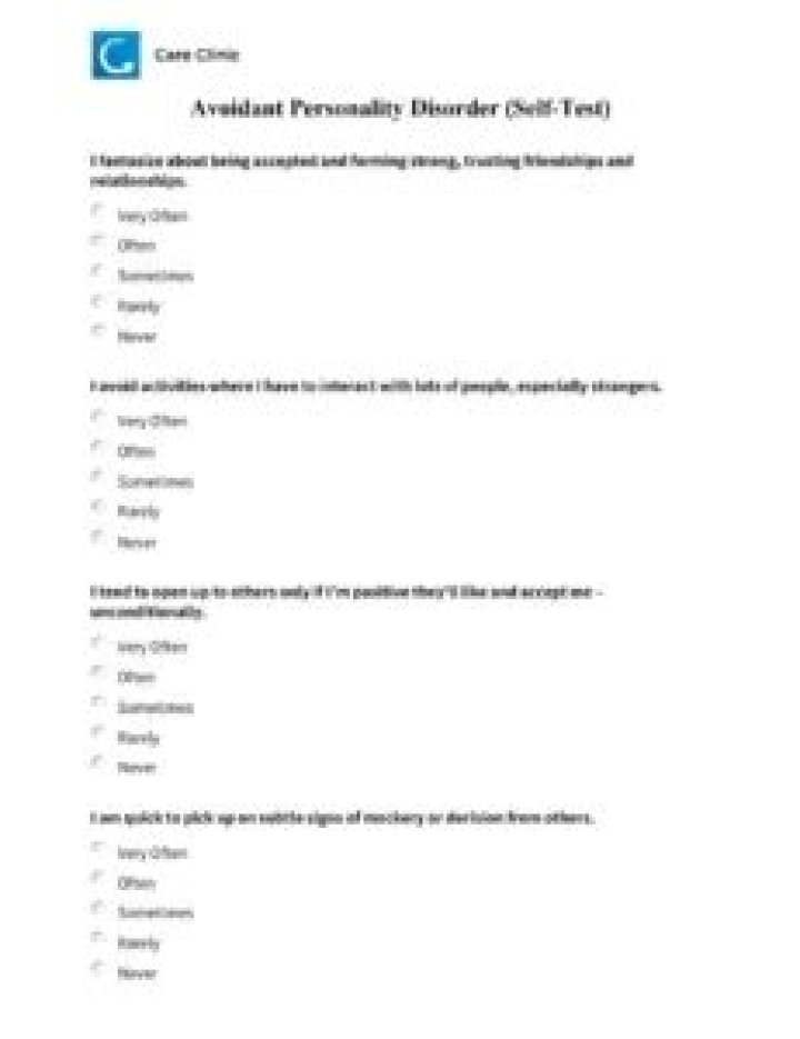 Free Avoidant Personality Disorder Test PDF: Self-Assessment & Insights