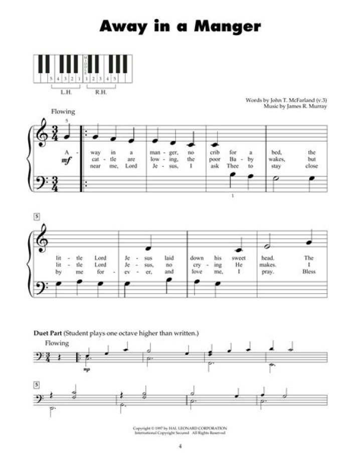 Free Away in a Manger Piano Sheet Music PDF – Instant Download
