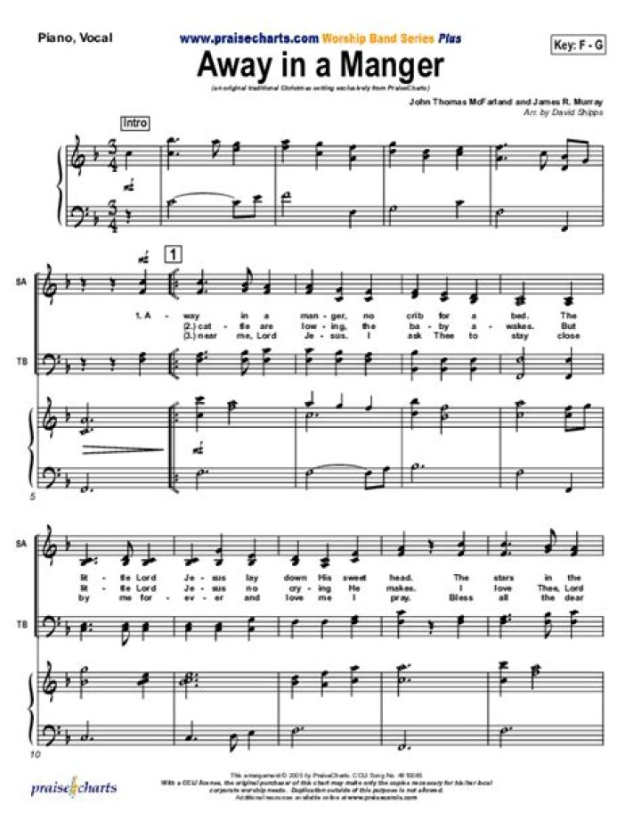 Away in a Manger Piano Sheet Music PDF – Free Download