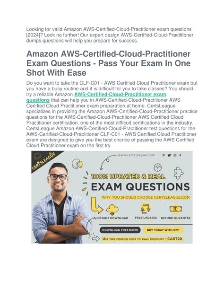 AWS Certified Cloud Practitioner Exam Questions PDF – Practice & Pass