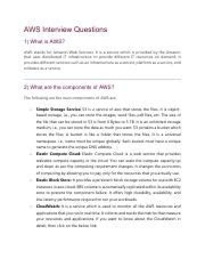 Top AWS Interview Questions PDF for 2024
