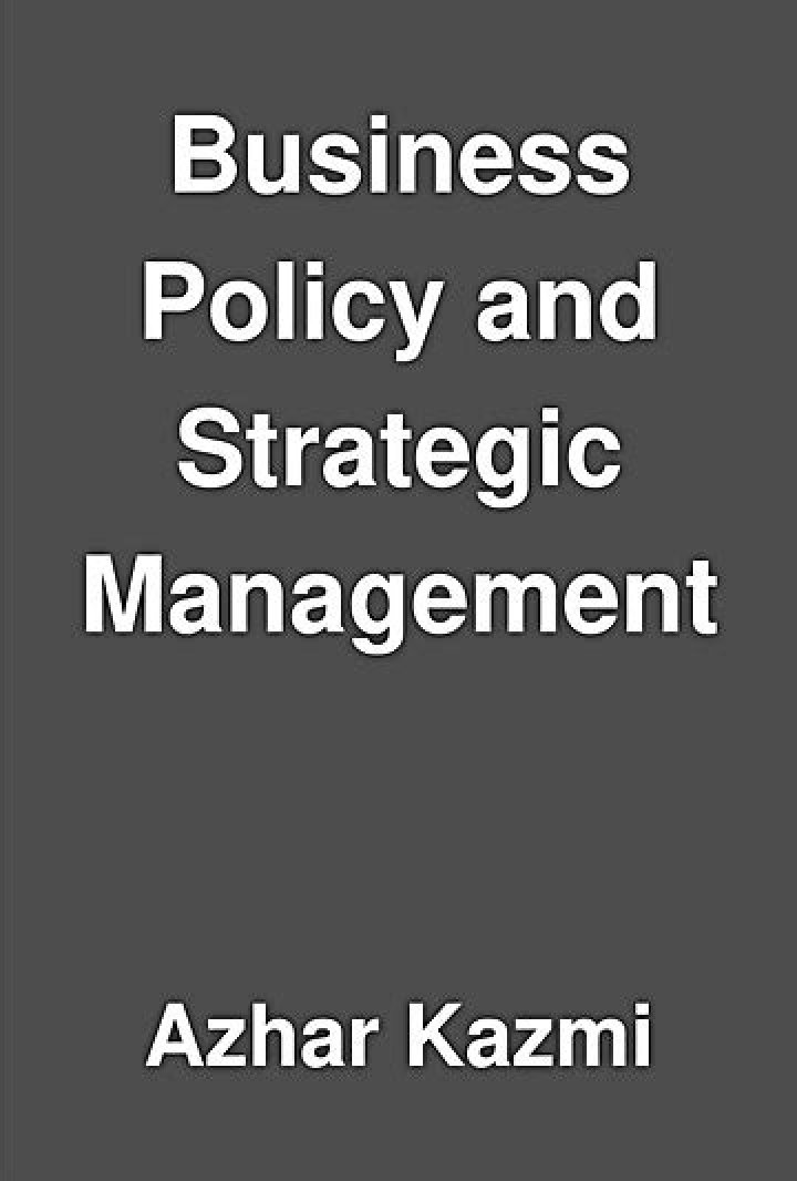 Azhar Kazmi's Strategic Management & Business Policy PDF Guide
