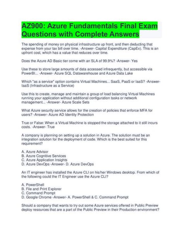 Azure Exam Questions and Answers PDF: Master Microsoft Azure Certification