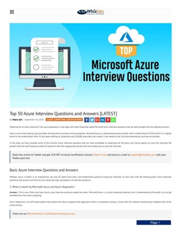 Top Azure Interview Questions PDF for 2024