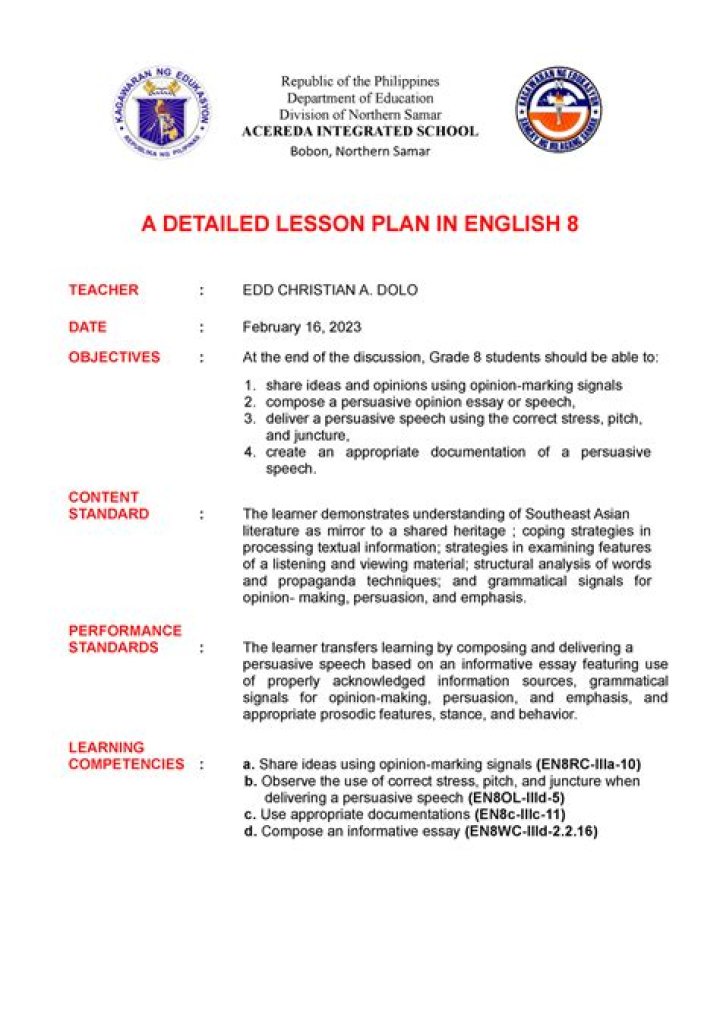 B ED Lesson Plan for Commerce in English – PDF Download