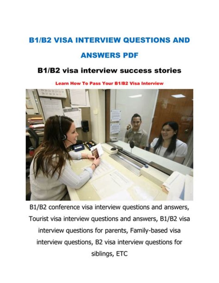 B1 B2 Visa Interview Questions & Answers PDF Guide