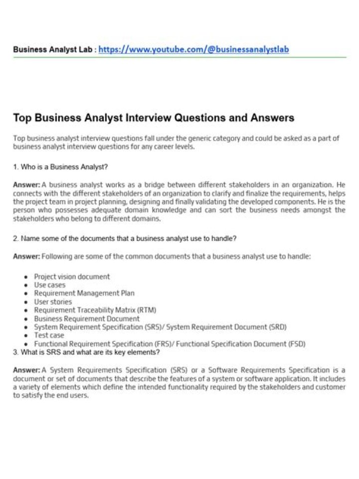 BA Interview Questions PDF – Top 50 Practice Questions