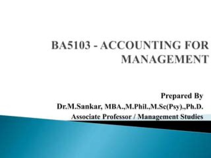 BA5103 Accounting for Management Notes PDF: Essential Management Insights