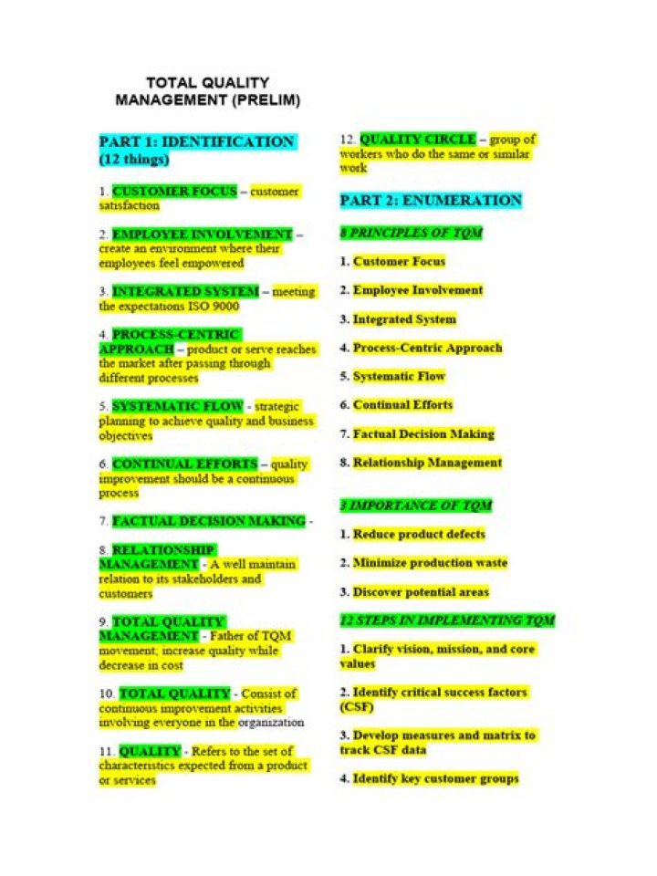 BA7104 Total Quality Management PDF: Master Process Improvement
