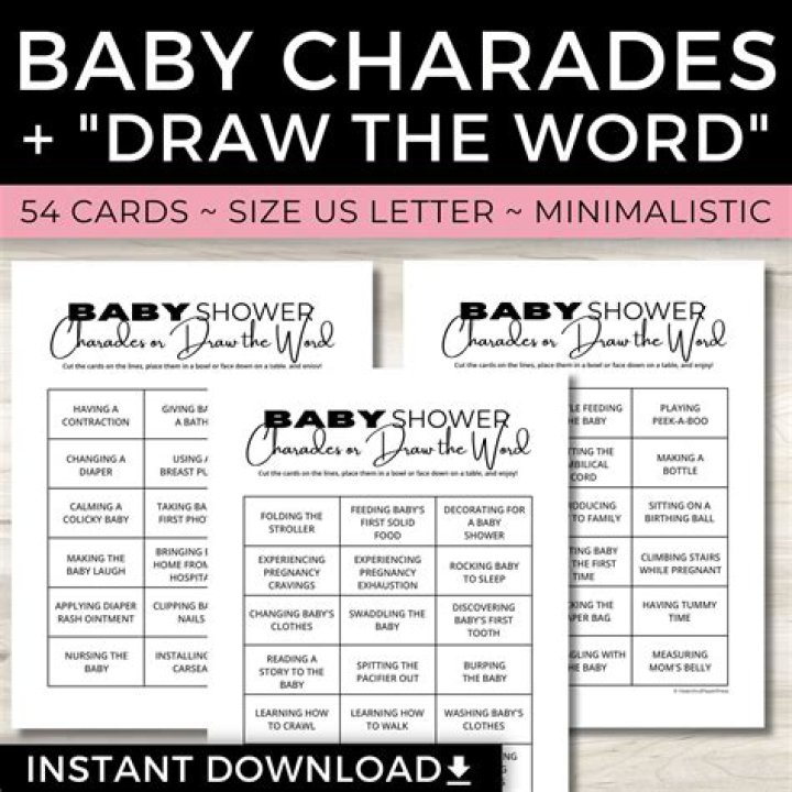 Baby Shower Charades Word List PDF – Fun Charades for Baby Showers