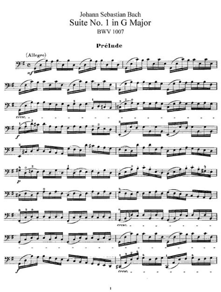 Bach Cello Suite No. 1 Sheet Music PDF for Instant Download