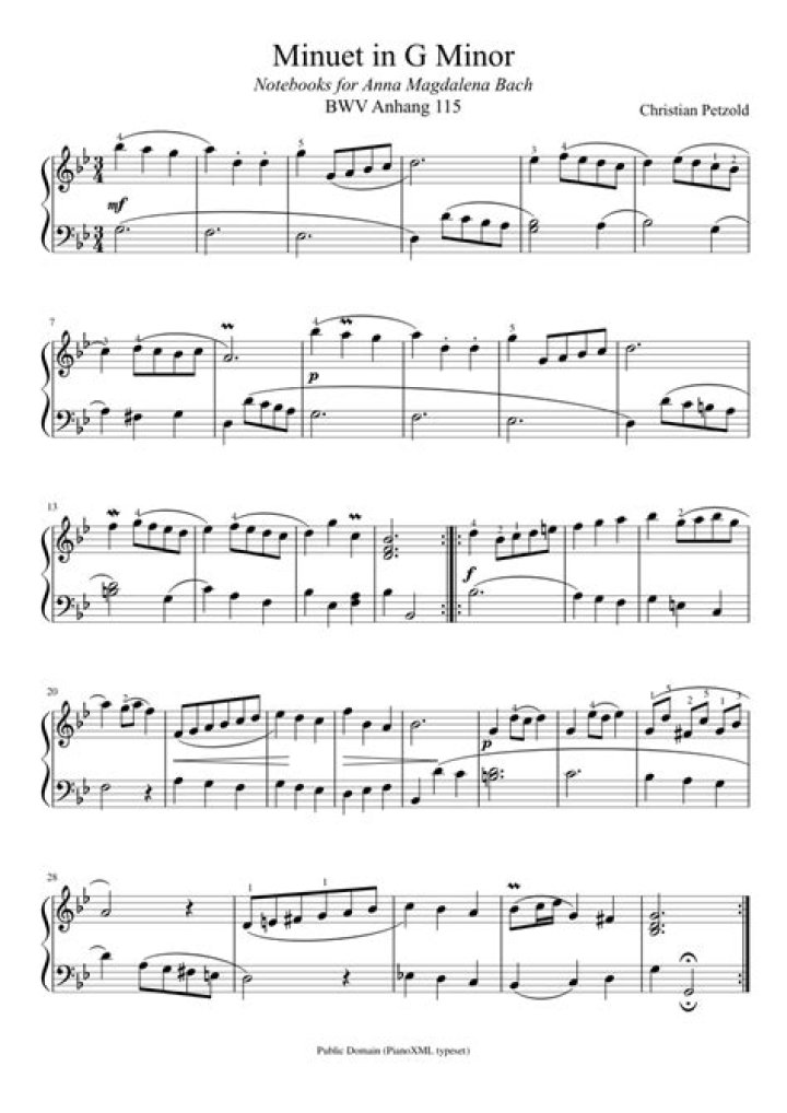Bach Minuet in G Minor Sheet Music PDF – Download Instantly