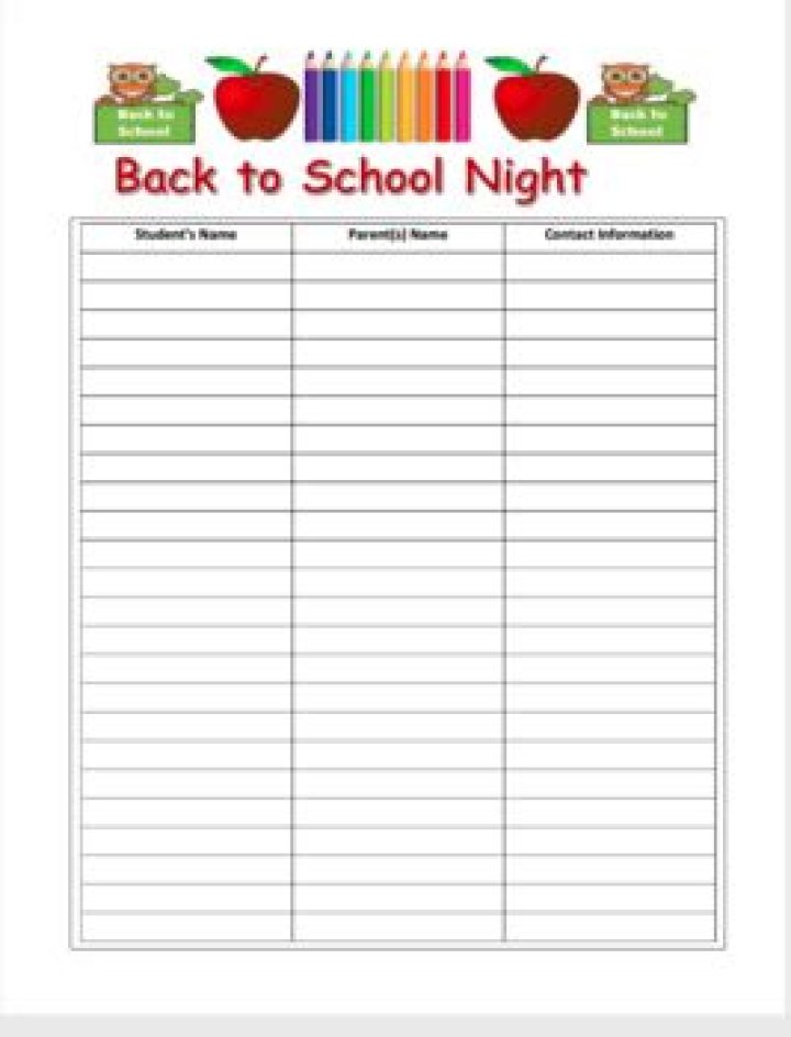Back to School Night Sign-In Sheet PDF – Easy Digital Copy