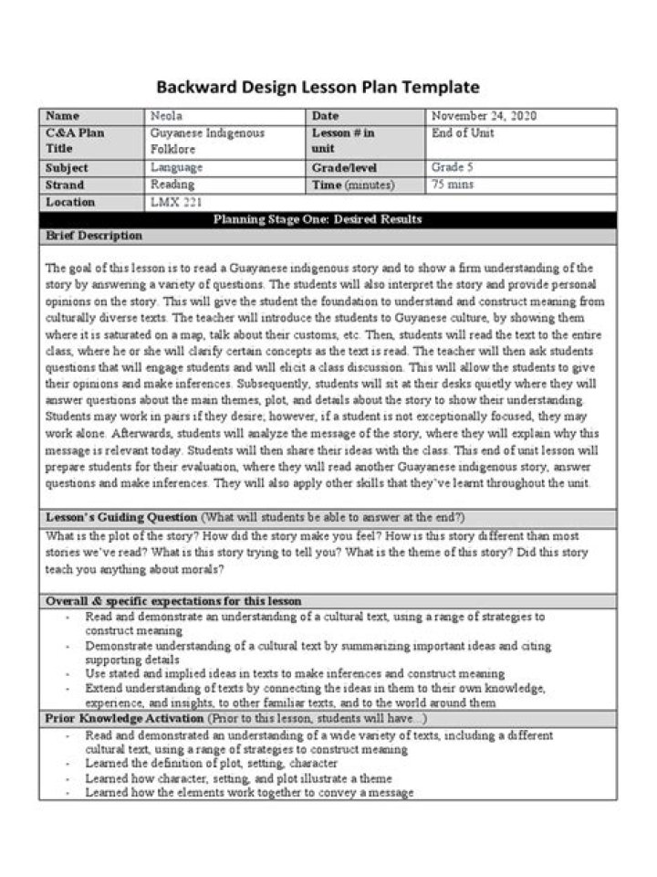 Backward Design Lesson Plan PDF: Create Effective Lessons from Start to Finish