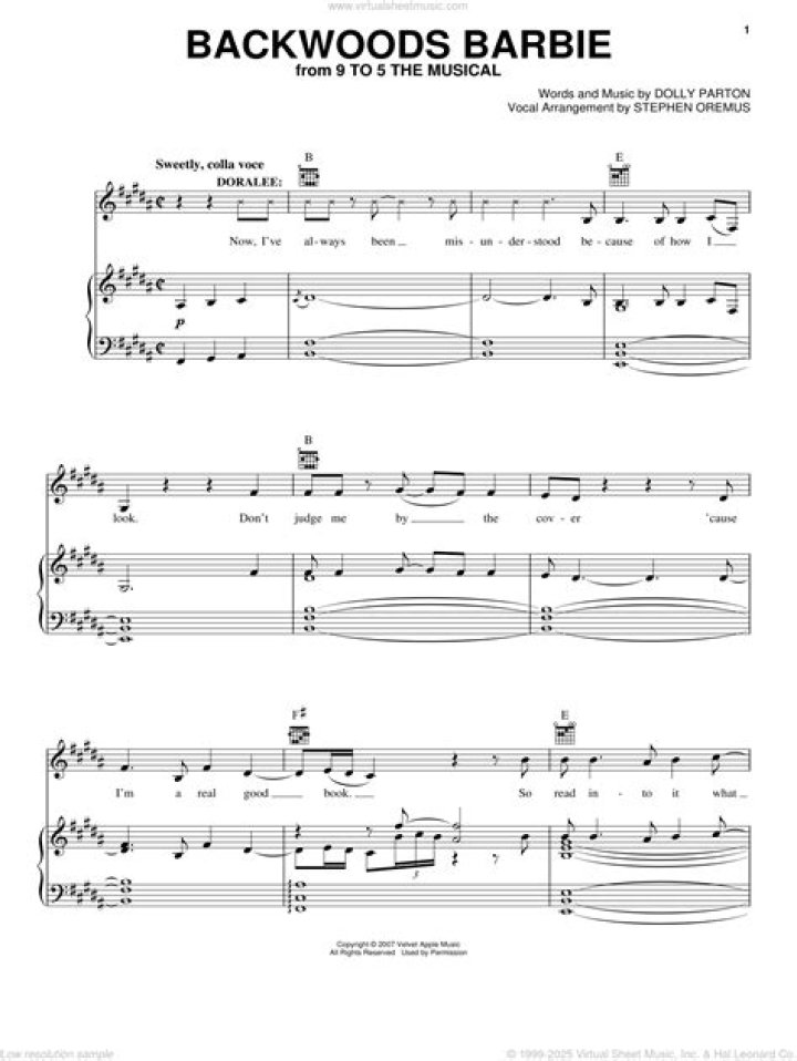 Backwoods Barbie Sheet Music PDF – Playable Classic Tune