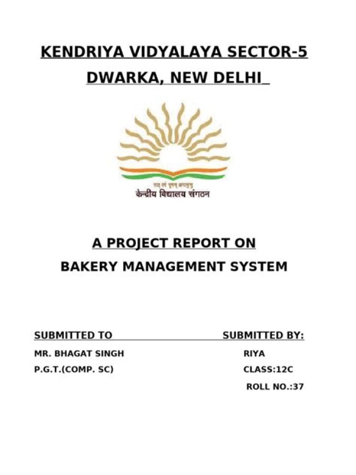 Bakery Management System Project Report PDF – Complete Guide