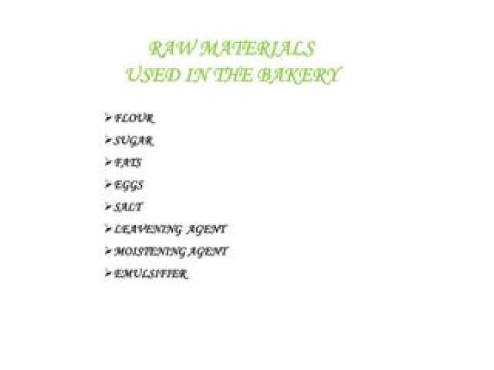 Bakery Raw Materials List PDF – Complete Ingredients & Supplies
