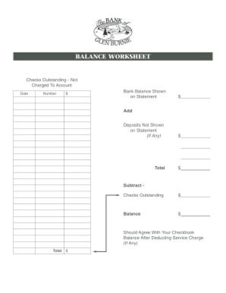 Free Balance Checkbook Worksheet PDF for Easy Financial Tracking