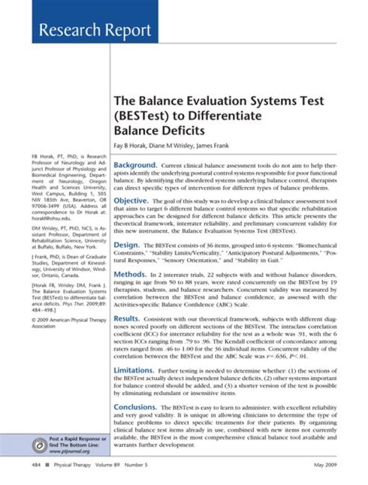 Balance Evaluation Systems Test PDF: Complete Evaluation Guide