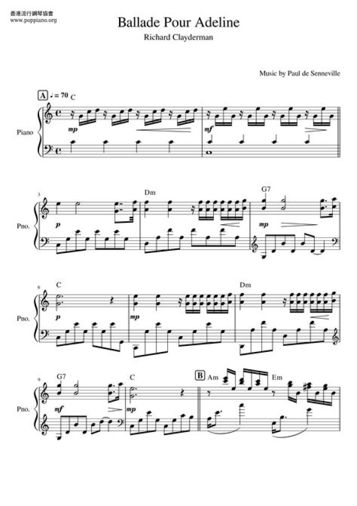Free Adeline Ballade Piano Sheet Music PDF | Download Instantly