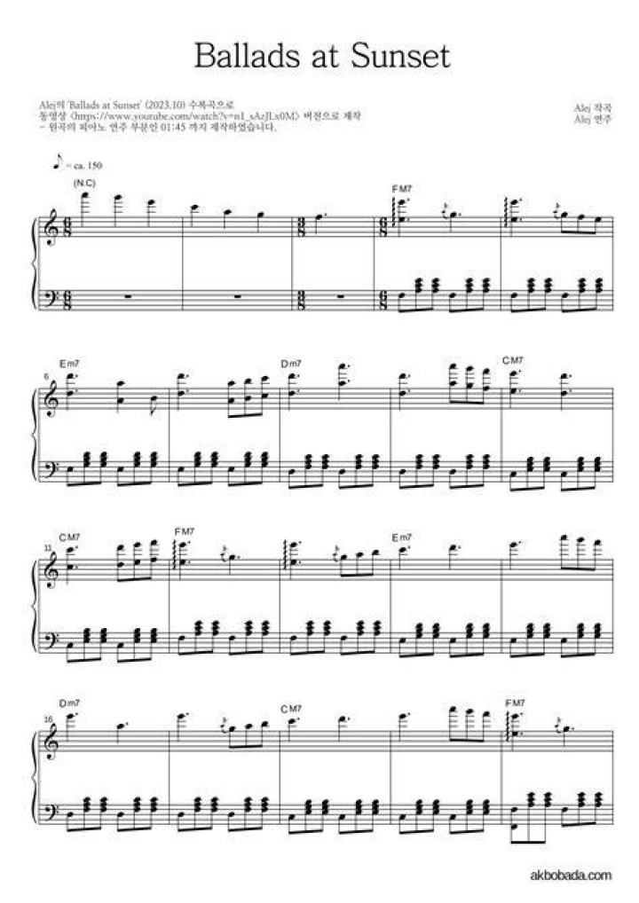 Play Ballads at Sunset Piano Sheet Music PDF – Perfect for Evening Practice