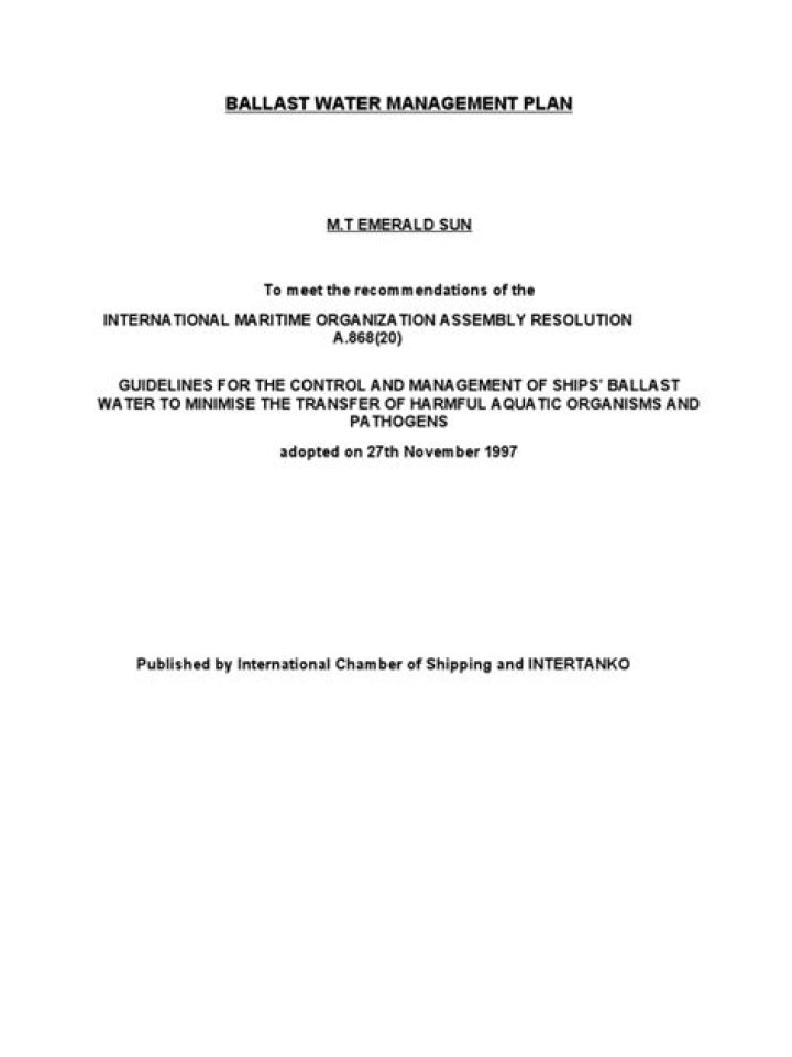 Ballast Water Management Plan PDF: Essential Guide & Compliance Tools